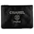 Bolsa Clutch Chanel Média Caviar Deauville Preta Preto Couro  ref.1392133