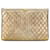 Gold Chanel Large Lambskin Boy O Case Clutch Golden Leather  ref.1392139