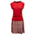 Vestido vermelho e multicolor Louis Vuitton de lã e seda sem mangas tamanho US M  ref.1392190
