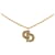 Colar com pingente de strass com logotipo Dior em ouro Dourado  ref.1392230