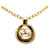 Colar com pingente redondo CC banhado a ouro Chanel em ouro Dourado  ref.1392259