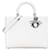 White Dior Large Calfskin Lady Dior Satchel Leather  ref.1392286