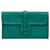 Bolso de mano verde Hermès Swift Jige Duo Cuero  ref.1392390
