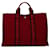 Hermès Bolsa de tela roja Hermes Fourre Tout MM Lienzo  ref.1392397