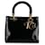 Schwarze mittelgroße Lady Dior-Umhängetasche aus Lackleder  ref.1392412