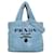 Blue Prada Spugna Logo Terrycloth Tote Satchel Cotton  ref.1392469