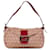 Red Fendi Zucchino Canvas Double Flap Shoulder Bag Leather  ref.1392498
