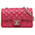 Rosa Chanel Mini Rectangular Classic Lammleder-Umhängetasche mit einer Klappe Pink  ref.1392689