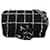 Sac bandoulière à rabat Chanel Mini Tweed Camellia noir Cuir  ref.1392700
