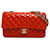 Bolso de hombro con solapa y forro de piel de cordero clásico mediano Chanel rojo Roja Cuero  ref.1392709