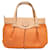 Mini shopping bag Tod's arancione e beige Pelle  ref.1392735