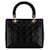 Black Dior Medium Lambskin Cannage Lady Dior Satchel Leather  ref.1392743