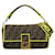 Bolso satchel baguette mediano con ribete fluorescente Zucca Fendi marrón Castaño Cuero  ref.1392748