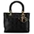 Black Dior Medium Lambskin Cannage Lady Dior Satchel Leather  ref.1392756