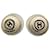 Silberne Chanel CC-Ohrringe mit Druckverschluss Geld  ref.1392780