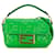 Bolso satchel baguette Zucca mini verde de Fendi Cuero  ref.1392847