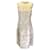 Autre Marque Lela Rose Robe en satin sans manches en jacquard floral beige/blanc avec détails transparents Polyester  ref.1393369