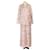 Conjunto de pijama de manga comprida e calça Christian Dior Peach Toile De Jouy Chez Moi Seda  ref.1393465