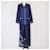 Christian Dior Camisa y pantalón de manga larga estampados en azul Seda  ref.1393479
