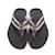 Gucci Nylon Calfskin Web Thong Sandals in Size 42 EU in Cocoa Brown Leather  ref.1393515