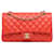 Chanel Red Medium Classic Lambskin Double Flap Leather  ref.1393610