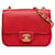 Chanel Red Mini Square Classic Caviar Single Flap Leather  ref.1393619