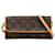 Louis Vuitton Pochette monogram marron double PM Cuir Toile  ref.1393676