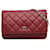 Wallet On Chain Portefeuille Chanel en cuir d'agneau classique rouge sur chaîne  ref.1393678