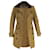 Trench-coat Burberry Brit à col long en peau de mouton en coton olive Marron Rouge  ref.1393705