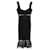 Self portrait Self-Portrait Olivia Crepe & Lace Detail Sleeveless Midi Dress in Black Polyester  ref.1393723