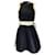 Autre Marque Lanvin Black / Beige Grosgrain Trimmed Sleeveless Satin Dress Polyester  ref.1393918