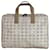 Chanel Canvas Nylon Travel Briefcase Attache Bag  Brown Red Leather  ref.1393976