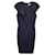 Max Mara Drape-Detail Sheath Dress in Navy Blue Wool  ref.1393993