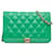 Chanel Grünes Lammleder-Geldbörsen-Set mit Kette  ref.1394209