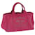 PRADA Canapa MM Hand Bag Canvas Pink Auth 74994 Cloth  ref.1394354