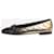 Chanel Sapatilhas metálicas acolchoadas com patente dourada - tamanho UE 40 Dourado Couro  ref.1394497