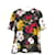 Dolce & Gabbana schwarzes Oberteil mit Blumenmuster Rot Seide  ref.1394400