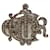 Broche de monograma plateado de Christian Dior con cristales. Plata Metal  ref.1394417