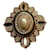 Broche et pendentif vintage en plaqué or de Christian Dior avec perles et cristaux. Email Noir Beige Doré  ref.1394421