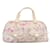 Dior Weiße schräge Bowlertasche mit Kirschblütenmotiv Pink Leder Lackleder Leinwand Tuch  ref.1394562
