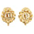 Pendientes de clip con logotipo dorado Dior Metal Chapado en oro  ref.1394603