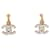 NEUF BOUCLES D'OREILLES CHANEL PENDANTES LOGO CC EMAIL BLANC METAL EARRINGS Métal Doré  ref.1394639