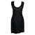 LOUIS VUITTON DRESS ROUND LOGO PRINT PATTERN S 36 BLACK SILK BLACK SILK DRESS  ref.1394676