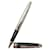 MONTBLANC MEISTERSTUCK SOLITAIRE PEN 05833 CARBON & STEEL ROLLERBALL PEN Silvery Leather  ref.1394679