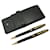 MONTBLANC MEISTERSTUCK KUGEL- UND DRUCKBLEISTIFT-SET KLASSISCHES GOLDSTIFT-SET Schwarz Harz  ref.1394684