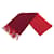 Hermès HERMES lined FACE FRINGED SCARF 170CM BICOLOR CASHMERE CASHMERE SCARF Red  ref.1394719