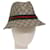 GUCCI GG Supreme Web Sherry Line Hat PVC M Beige Red Green Auth yk12592  ref.1394934