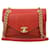 Classique Chanel chevron Cuir Rouge  ref.1395577