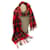 Autre Marque Lenço de lã de cordeiro xadrez com franjas vermelhas Burberry Vermelho  ref.1395747