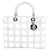 Christian Dior Lady Dior Cannage Bolsa de couro x strass 2 vias em branco  ref.1395800